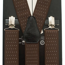 Polka Dots Brown Suspenders - Bow Tie House