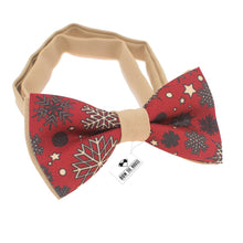 Christmas Red-Beige Bow Tie - Bow Tie House