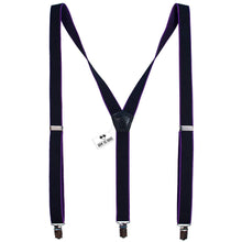 Black-Purple Slim Suspenders - Bow Tie House