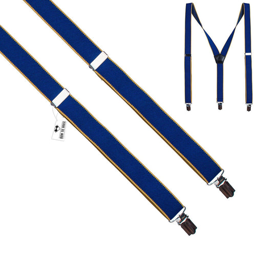 Blue-Yellow Slim Suspenders - Bow Tie House