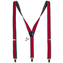 Red-Green Slim Suspenders - Bow Tie House