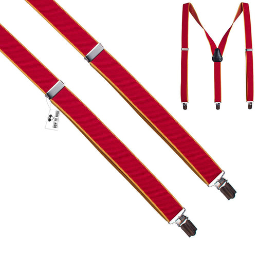 Red-Yellow Slim Suspenders - Bow Tie House