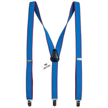 Sky Blue-Pink Slim Suspenders - Bow Tie House