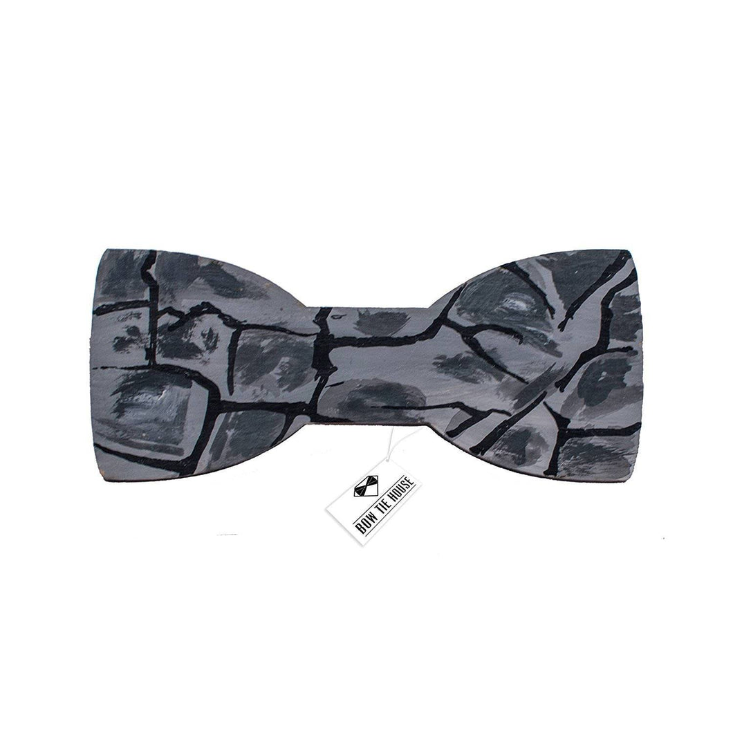 Wooden Ink Cracks Grey Bow Tie - Bow Tie House