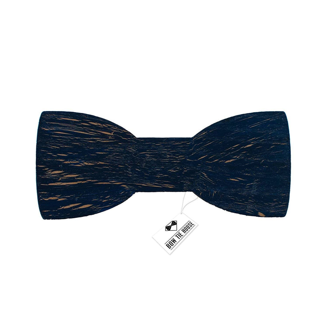 Wooden Ink Cracks Navy Blue Bow Tie - Bow Tie House