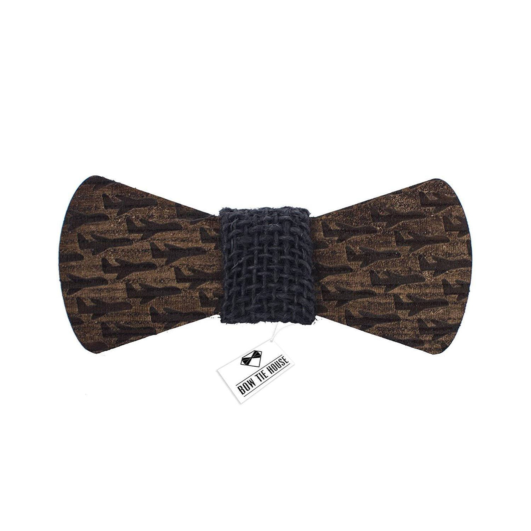 Wooden Plane Black Bow Tie - Bow Tie House