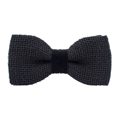 Burlap Rustic Grey Bow Tie - Bow Tie House