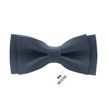 Leather Textured Blue Bow Tie - Bow Tie House