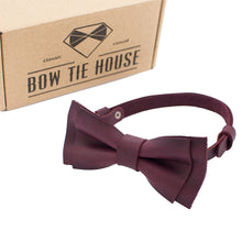 Leather Matt Wine Bow Tie - Bow Tie House