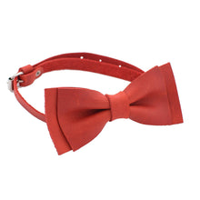 Leather Matt Red Bow Tie - Bow Tie House