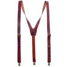 Glossy Red Leather Suspenders - Bow Tie House
