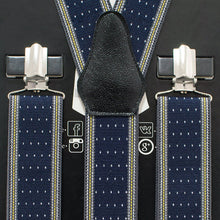 Striped-Dots Blue Suspenders - Bow Tie House
