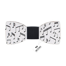 Wooden White Musical Notes Bow Tie - Bow Tie House