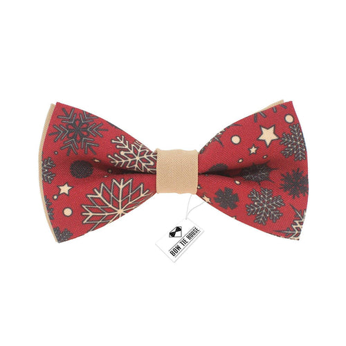 Beige Snowflakes Bow Tie - Bow Tie House