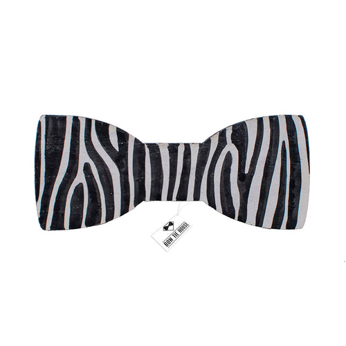 Wooden Zebra Bow Tie - Bow Tie House