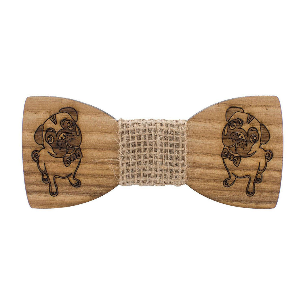 Wooden Pug-dog Bow Tie - Bow Tie House