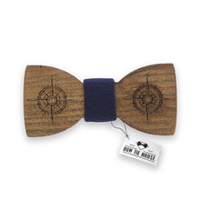 Wooden Compass Blue Bow Tie - Bow Tie House