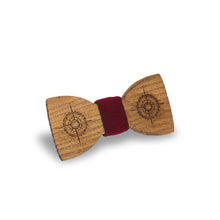 Wooden Compass Red Bow Tie - Bow Tie House