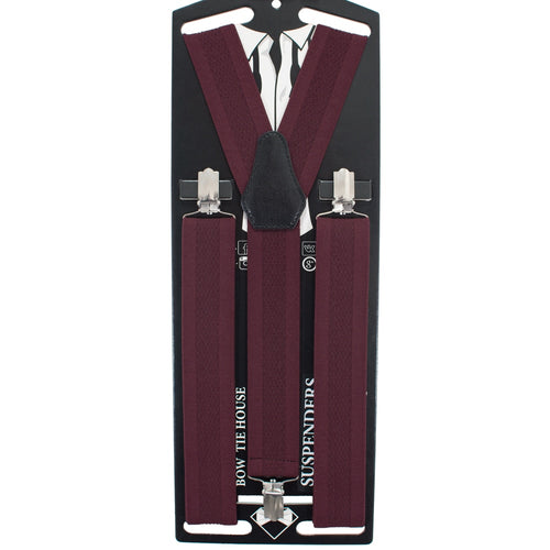 Red Solid Suspenders - Bow Tie House